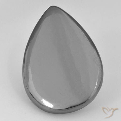 18.31ct 天然 シルバーグレー ヘマタイト, 洋梨の形, オペーク