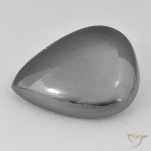 23.36ct 天然 シルバーグレー ヘマタイト, 洋梨の形, オペーク