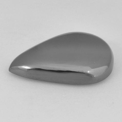 9.41カラットの天然シルバーグレーヘマタイト（17×12.4 mm・洋梨の形）