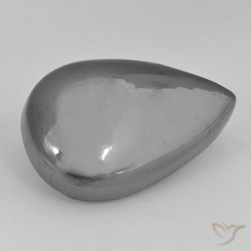 30.63ct 天然 シルバーグレー ヘマタイト, 洋梨の形, オペーク