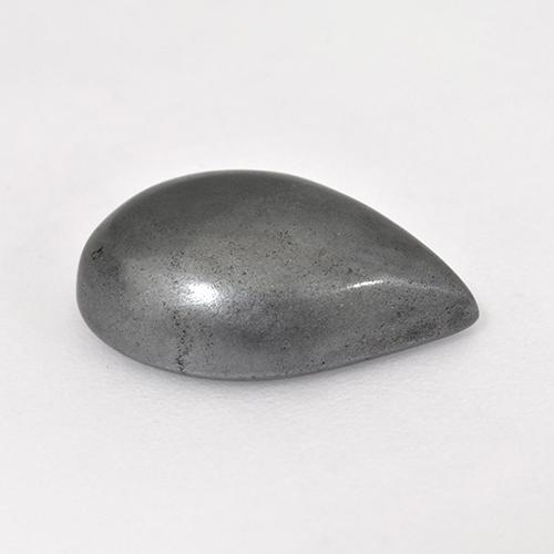 7.86カラットの天然ミディアムグレーヘマタイト（14.1×9.5 mm・洋梨の形）