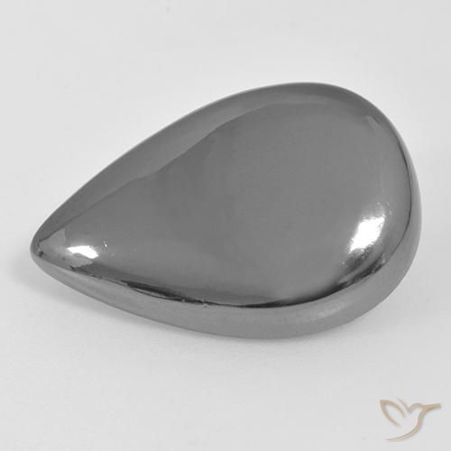 27.45ct 天然 ミディアムグレー ヘマタイト, 洋梨の形, オペーク