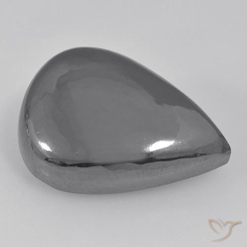 35.60ct 天然 シルバーグレー ヘマタイト, 洋梨の形, オペーク