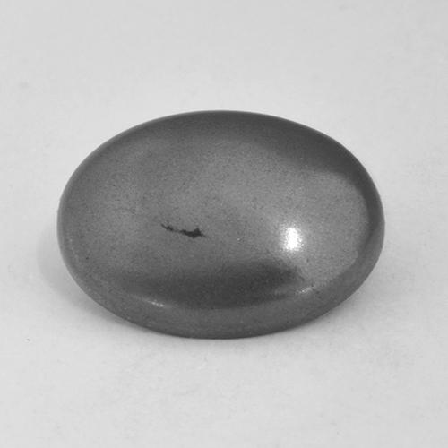 5.54カラットの天然シルバーグレーヘマタイト（12.9×9.4 mm・オーバルカット）