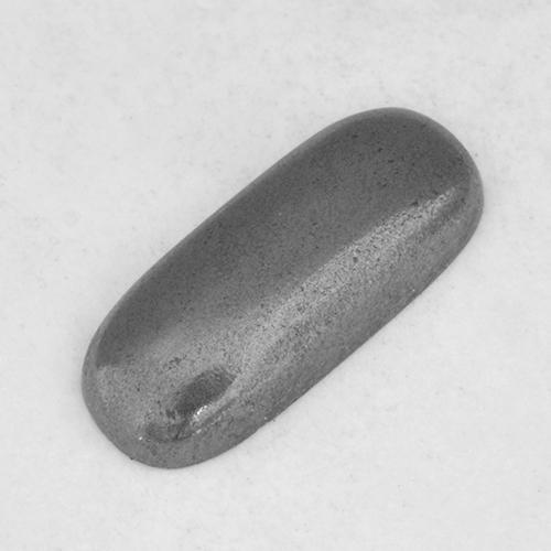0.96カラットの天然ブラック＆グレーヘマタイト（8.9×3.7 mm・クッションカット）