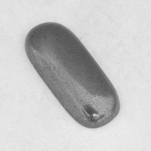 0.96カラットの天然ブラック＆グレーヘマタイト（8.9×3.7 mm・クッションカット）