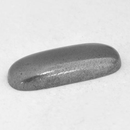 0.96カラットの天然ブラック＆グレーヘマタイト（8.9×3.7 mm・クッションカット）
