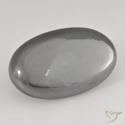 31.84ct 天然 ミディアムグレー ヘマタイト, 楕円形, オペーク