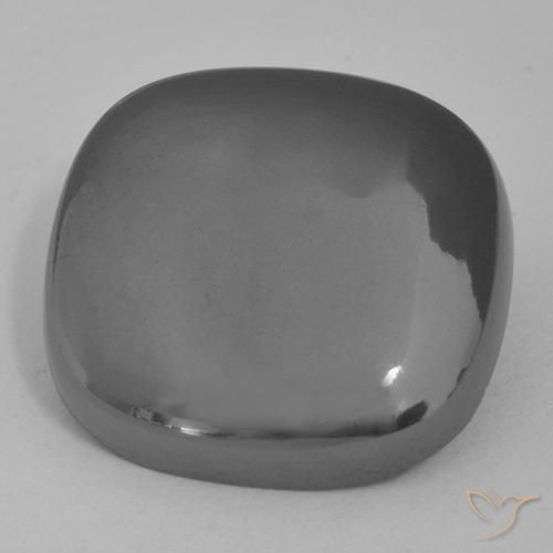 21.81ct 天然 ミディアムグレー ヘマタイト, クッション, オペーク