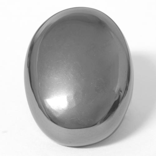 35.89カラットの天然シルバーグレーヘマタイト（21.9×16.9 mm・オーバルカット）