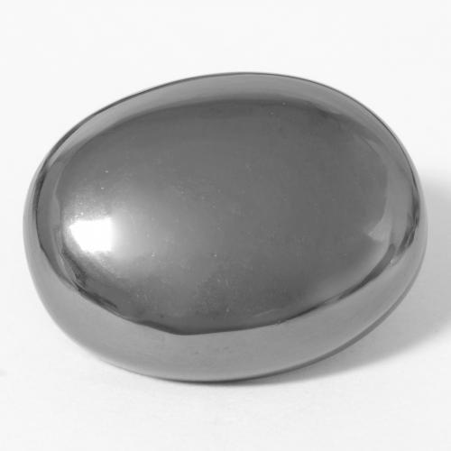 35.89カラットの天然シルバーグレーヘマタイト（21.9×16.9 mm・オーバルカット）