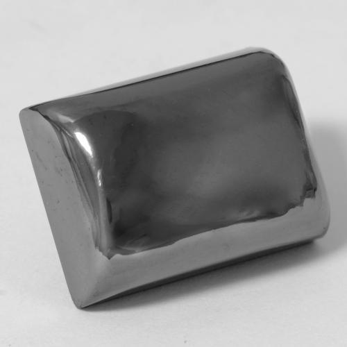 34.70カラットの天然シルバーグレーヘマタイト（18×13.4 mm・バゲット）