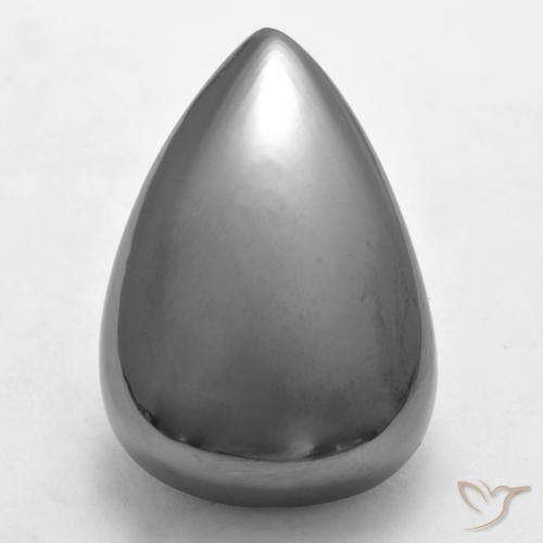34.68ct 天然 シルバーグレー ヘマタイト, 洋梨の形, オペーク
