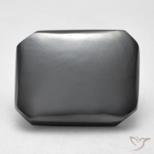 14.86ct 天然 ミディアムグレー ヘマタイト, エメラルドカット, オペーク