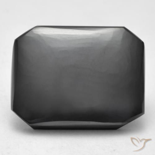 17.40ct 天然 ミディアムグレー ヘマタイト, エメラルドカット, オペーク