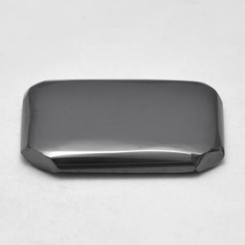 13.49カラットの天然ミディアムグレーヘマタイト、エメラルドカット、オペーク