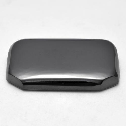 17.73カラットの天然ミディアムグレーヘマタイト、エメラルドカット、オペーク