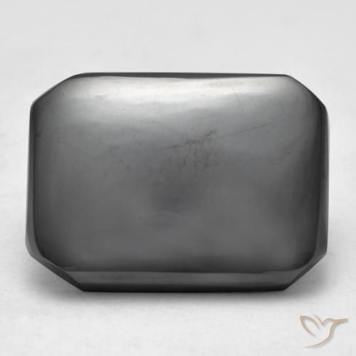 16.40ct 天然 ミディアムグレー ヘマタイト, エメラルドカット, オペーク