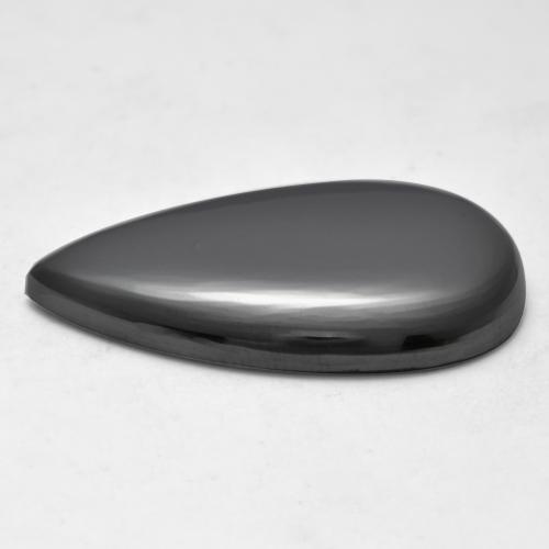 41.46カラットの天然ミディアムグレーヘマタイト（31.4×18.6 mm・洋梨の形）
