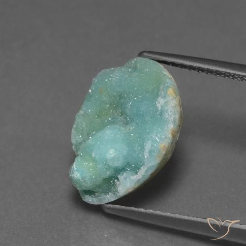 5.40ct 天然 青緑色 ヘミモルファイト ドゥルージー, ファンシー, オペーク