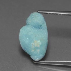 4.33カラットの天然青みがかったグリーンヘミモルファイト ドゥルージー、ファンシーシェイプ、オペーク