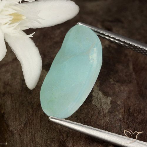 6.00ct 天然 青緑色 ヘミモルファイト ドゥルージー, 楕円形, 半透明