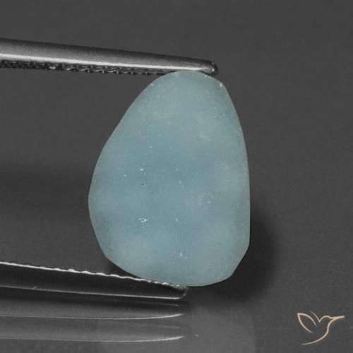 4.20カラットの天然ライトブルーヘミモルファイト ドゥルージー、ファンシーシェイプ、オペーク