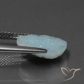 4.20カラットの天然ライトブルーヘミモルファイト ドゥルージー、ファンシーシェイプ、オペーク