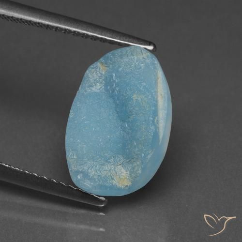 5.68ct 天然 アクアブルー ヘミモルファイト ドゥルージー, ファンシー, オペーク