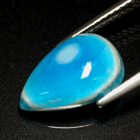 4.76カラットの天然ホワイトブルーヘミモルファイト、洋梨の形、オペーク