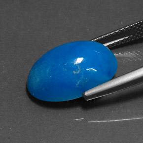 9.09カラットの天然ブルー異極鉱、オーバルカット、オペーク