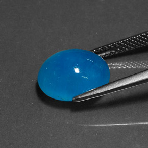 6.25カラットの天然ブルーヘミモルファイト、オーバルカット、オペーク