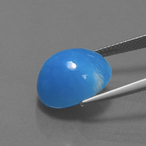 13.12カラットの天然ホワイトブルー異極鉱、オーバルカット、オペーク