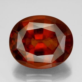 13.00カラットの天然シナモンオレンジヘソナイトガーネット（15.7×13.1 mm・オーバルカット）