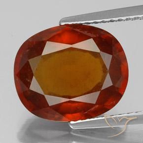 5.25ct 天然 ファイアオレンジ ヘソナイトガーネット, 楕円形, VS-SI