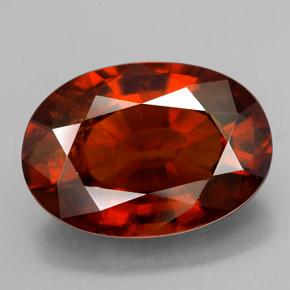 9.93カラットの天然シナモンオレンジヘソナイトガーネット（16×11.3 mm・オーバルカット）