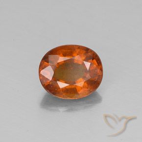 1.56カラットの天然Medium Orange ヘソナイトガーネット、楕円形、VS-SI