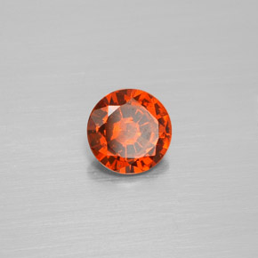 1.21カラットの天然シナモンオレンジヘソナイトガーネット（6.84 mm・ラウンドカット）