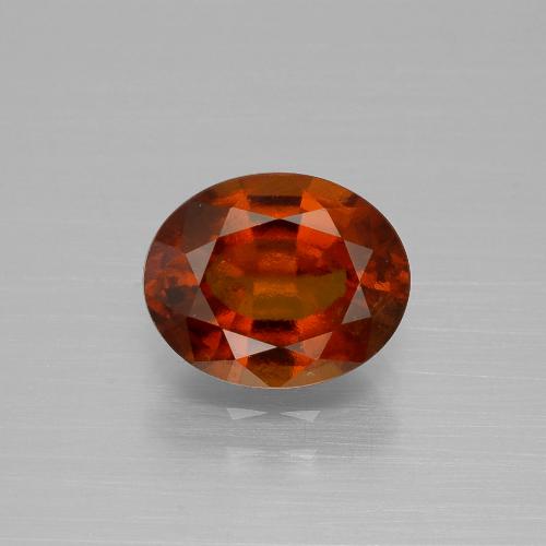 2.17カラットの天然ミディアムレッドヘソナイトガーネット（8.9×7.2 mm・オーバルカット）