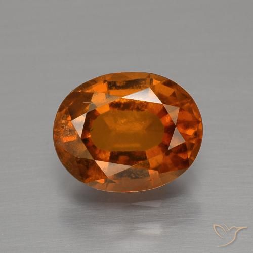 2.19ct 天然 ミディアムオレンジ ヘソナイトガーネット, 楕円形, VS-SI