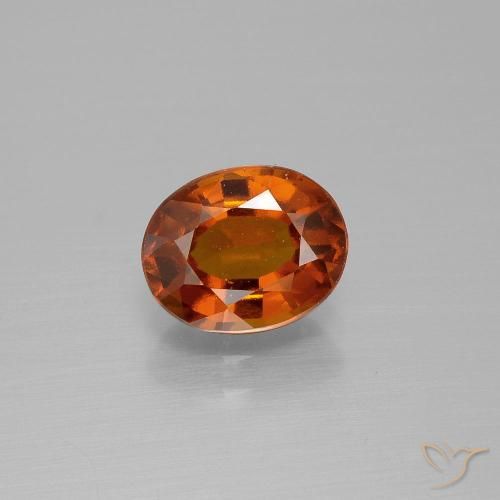 1.60ct 天然 ミディアムオレンジ ヘソナイトガーネット, 楕円形, VS