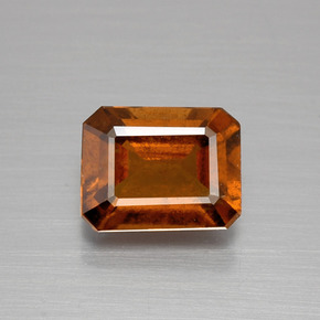 1.78カラットの天然シナモンオレンジヘソナイトガーネット（8×6.2 mm・エメラルドカット）