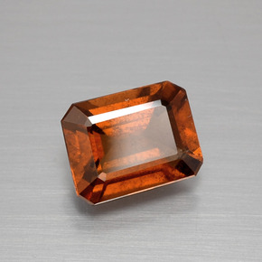1.78カラットの天然シナモンオレンジヘソナイトガーネット（8×6.2 mm・エメラルドカット）