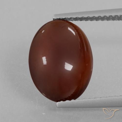 5.21ct 天然 ウォームブラウン ヘソナイトガーネット, 楕円形, 半透明