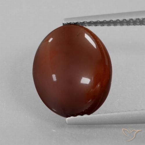 5.03ct 天然 ウォームブラウン ヘソナイトガーネット, 楕円形, 半透明
