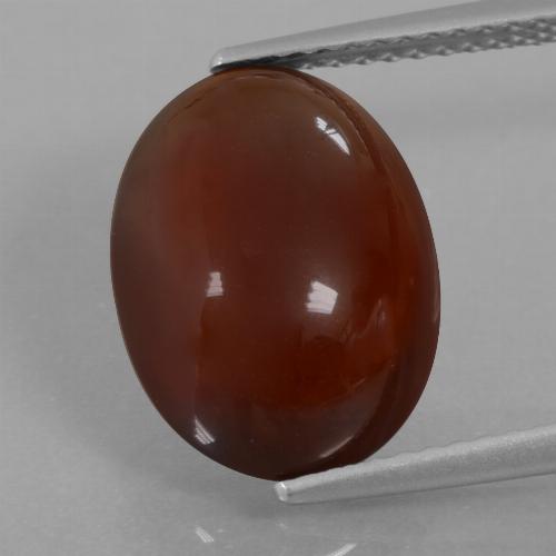 7.03カラットの天然ペカンブラウンヘソナイトガーネット（13.8x10.1 mm・オーバルカット）