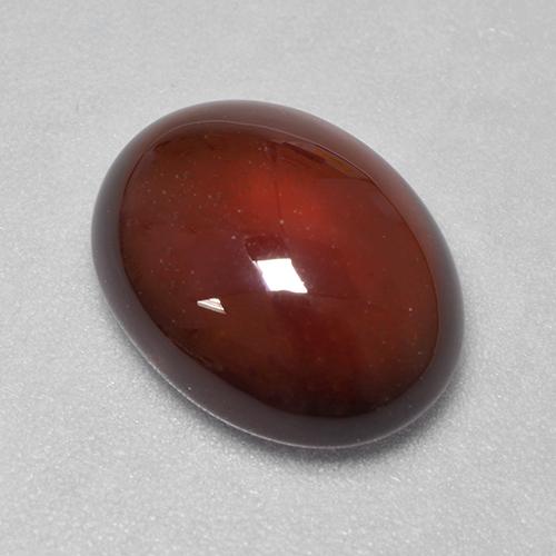 6.41カラットの天然レッドオレンジヘソナイトガーネット（13×10.1 mm・オーバルカット）