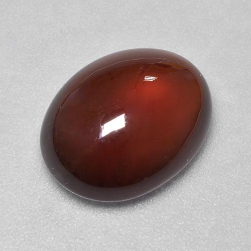 6.41カラットの天然レッドオレンジヘソナイトガーネット（13×10.1 mm・オーバルカット）
