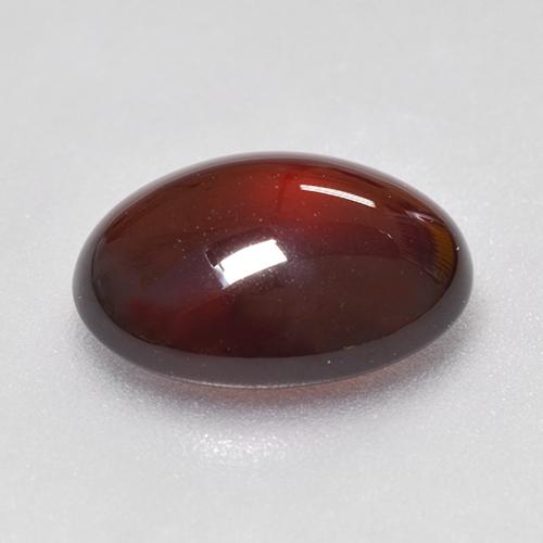 6.41カラットの天然レッドオレンジヘソナイトガーネット（13×10.1 mm・オーバルカット）