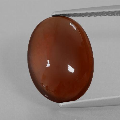 5.00カラットの天然赤みがかった茶ヘソナイトガーネット（13.9×10 mm・オーバルカット）